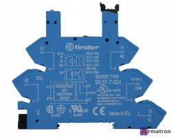 Розетка для реле с винтовыми зажимами 6А 6-24В DC 93.01.7.024 Finder
