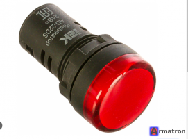 Лампа AD-22DS LED матрица d=22мм красный 24В IEK