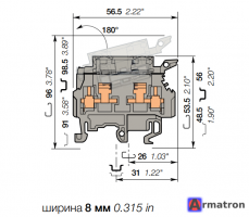 Предохранитель FUSE 6.3A MAXI клеммный блок M4/8SF 1SNA115657R2500 ABB Entrelec