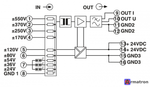 Измерительный преобразователь сигналов напряжения MCR-VDC-UI-B-DC 2811116 Phoenix Contact