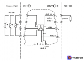 Измерительный преобразователь с термометром сопротивления MINI MCR-SL-PT100-UI-NC 2864273 Phoenix Contact